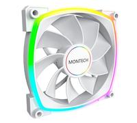 Montech RX 140 ARGB Reversed Fan 1600PWM, High-End Durability, Silent Performance, and Stunning ARGB Design (140mm, White)