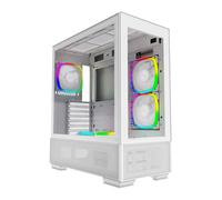 Montech SKY TWO White Mid Tower Chassis, 4x 120mm ARGB Fans, mITX/mATX/ATX