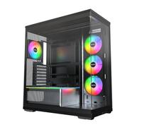 MONTECH TG3 ATX Mid Tower PC Case, Pre-Installed ARGB Unibody Fans, ARGB Strip, Tempered Glass Gaming Case with Showcase Platform, High Airflow Design, Supports RTX 5090 GPUs, Black (Black)