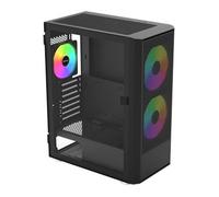 Montech X2 Plus Black Tempered Glass Compact Mid Tower PC Case inc 3 A