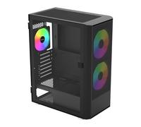 Montech X2 Plus Chassis, Compact Mid Tower, Black, 3x ARGB Fans, USB-C / USB3.0,
