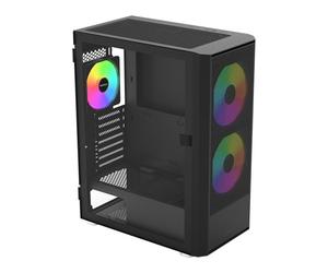 Montech X2 Plus Chassis, Compact Mid Tower, Black, 3x ARGB Fans, USB-C / USB3.0,