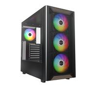 Montech XR WOOD Black Mid Tower PC HAF Case with 4x ARGB Fans