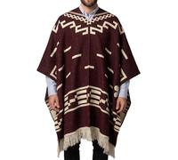 Montecuador,Clint Eastwood, Wester Style, Alpaca Wool Poncho,Handmade in Ecuador, Unisex,Thick Warm and soft wool Poncho, Red Vine, One size