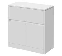 Montego 1 Drawer 2 Door Vanity Unit for Countertop Basins | Gloss White | MDF | 800mm