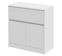 Montego 1 Drawer 2 Door Vanity Unit for Countertop Basins | Satin White | MDF | 800mm