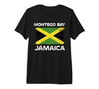 Montego Bay Jamaica Flag Distressed Island Pride Design Premium T-Shirt