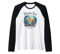 Montego Bay, Jamaica Sea Turtle Raglan Baseball Tee