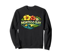 Montego Bay Jamaica Tropical Beach Flowers Design Sweatshirt