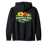 Montego Bay Jamaica Tropical Beach Flowers Design Zip Hoodie