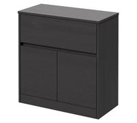 Montego Grey Graphite Floor Standing 1 Drawer 2 Door Vanity Unit for Countertop Basins | Graphite Grey | MDF | 800mm