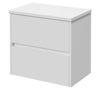 Montego Wall Mounted 2 Drawer Vanity Unit for Countertop Basins | Gloss White | MDF | 600mm