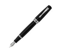 Montegrappa Elmo 02 Jet Black Fountain Pen Made of High-Grade Resin and Stainless Steel Nib Size M 14.2 x 1.7 cm 35 g ISE2R3AC