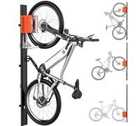 monTEK Automatic Bike Lift, No-Lift Bike Wall Mount for E-Bikes, MTB, Road Bikes Up to 32kg, Space-Saving Vertical Bike Hoist Rack, Effortless Bicycle Storage for Garage Shed, Orange