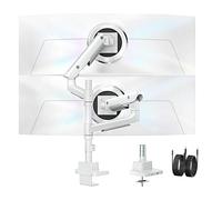 monTEK Dual Monitor Arm Ultrawide Screen up to 27KG with USB 3.0 A/C for 17-57”, Heavy Duty Aluminum Monitor Arm Desk Mount, Adjustable Gas Spring Arm, Clamp/Grommet Mount, VESA 75/100, White