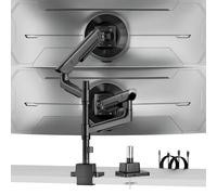 monTEK Premium Aluminum Monitor Arm for 17-57” Ultrawide Screens up to 59 lbs, USB 3.0 Dual Desk Mount with Adjustable Gas Spring, Quick-Release Plate, 10-Min Assembly, Clamp/Grommet, Max VESA 100x100