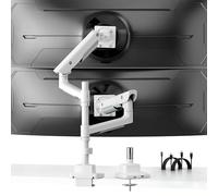 monTEK Premium Aluminum Monitor Arm for 17-57” Ultrawide Screens up to 59 lbs, USB 3.0 Dual Desk Mount with Adjustable Gas Spring, Quick-Release Plate, 10-Min Assembly, Clamp/Grommet, Max VESA 100x100