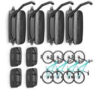 monTEK Swivel Bike Wall Mount, 4-Pack Vertical Bike Wall Rack, Holds up to 30kg, Bicycle Storage Rack for Garage, Space Saving, Bike Hangers Wall Hooks for MTB & Road Bike
