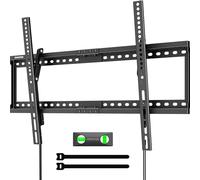 monTEK Tilt TV Wall Mount for 37"-86" TVs, Low Profile 38mm, up to 75kg | 0°~-8° Tool-Free Tilt, Anti-Drop Edges & Pull Cords, Max VESA 600x400mm, for Wood Stud, Concrete & Brick Walls