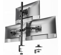 monTEK Triple Monitor Stand Mount, Fully Adjustable Desk Mount for 3 Screen up to 17”-32” and 22lbs Capacity Each Arm, Stable Monitor Arm with C Clamp and Grommet Base, VESA 75x75mm/100x100mm