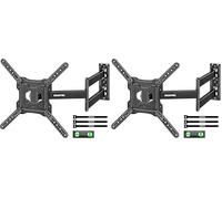 monTEK TV Wall Bracket for 23-65 Inch TVs, 728mm Extra Long Arm, Full Motion TV Wall Mount with Swivel & Tilt, Corner TV Bracket for Flat & Curved Screens up to 35 kg, Max VESA 400x400mm (Pack of 2)