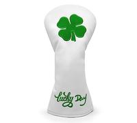 Montela Golf Club Covers Lucky Clover Golf Driver Covers Fairway Wood Head Cover Hybrid Headcover Leather 3 Wood Headcovers Golf Head Covers for Scotty Cameron Taylormade Titleist Odyssey