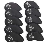 Montela Golf Iron Covers,Golf Iron Head Covers Mesh Golf Iron Covers Set 10pcs Golf Iron Headcovers,Golf Club Head Covers for Iron with Magic Tape Fit Most Brand 4-9 APSX