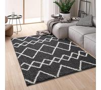 Montella Geometric Shaggy Rug - Super Soft High-pile, Modern Pattern, Non-Shedding, Easy to Clean Area Rugs For Living Room, Bedroom, Kitchen, Dining Room (Herringbone - Smoky Grey, 120x170)