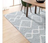 Montella Geometric Shaggy Rug - Super Soft High-pile, Modern Pattern, Non-Shedding, Easy to Clean Area Rugs For Living Room, Bedroom, Kitchen, Dining Room (Herringbone - Duckegg/Ivory, 120x170)