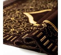 Montella Muslim Prayer Mat - Soft Velvet Islamic Janamaz, Praying Carpet, Sajada, Lightweight & Portable Prayer Rug Ideal For Travel & Daily Use - Serenity, Riyadh-Brown Cacao (67x110 cm)