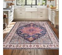 Montella Washable Rug -%63 Cotton, Non-Slip Backing, Non-Shedding, Foldable Soft Low Pile Area Rug For Living Room, Kitchen, Bedroom, Hallway (Nelson - Pink/Multi, 160x230)