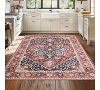 Montella Washable Rug -%63 Cotton, Non-Slip Backing, Non-Shedding, Foldable Soft Low Pile Area Rug For Living Room, Kitchen, Bedroom, Hallway (Nelson - Terra, 160x230)
