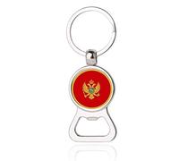Montenegro Flag Beer Bottle Opener Metal Glass Crystal Keychain Travel Souvenir Gift Keyring Accessories