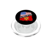 Montenegro Flag I'm Both Of Them America Montenegrin Pride PopSockets PopGrip for MagSafe