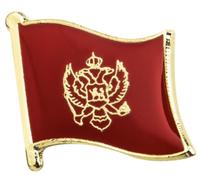 Montenegro Flag Lapel Pin - 1.9 x 1.6 cm Enamel Badge - Double-Headed Eagle Coat of Arms Brooch - Red and Gold National Pride Accessory