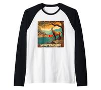 Montenegro Mountains with Mouflon and Flag Costume Raglan Baseball Tee