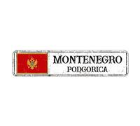 Montenegro Podgorica Beer Metal Tin Signs Patriotic Gift Customized City Wall Metal Signs Shabby Barks & Grill Tin Wall Art Sign Decor for Bar Pub Club Cafe Restaurant Kitchen 4x18in
