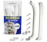 MONTERAL 2 Pieces Fridge Handles 315 mm with The Original Code 369542 00369542 for Bosch - Fridge Freezer Handle Includes Spare Parts for Installation - Warranty 10 Years