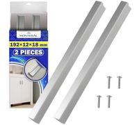 MONTERAL 2 Pieces Kitchen Cupboard Handles 192 x 12 x 18 mm Distance Between Mounting Holes 160 mm - Furniture and Kitchen Door Handles Made of Aluminium in Colour Gray - Warranty 10 Years