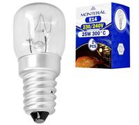 MONTERAL 2 Pieces Oven Light Bulb E14 230/240V 25W 300°С with the Original Code 00032196 032196 82461076 for Bosch for Smeg