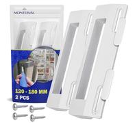 MONTERAL 2 Pieces Universal Fridge Handles with Fixing Distance from 120 to 180 mm Fridge Freezer Handle White - Warranty 10 Years