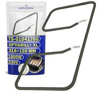 MONTERAL Bottom Heating Element for Contact Grill Electric 1000W 230V 318x159 mm with the Original Code TS-01041760 for Tefal OptiGrill+ XL - Warranty 10 Years