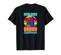 Monterey Beach California Surfing Bigfoot Sasquatch Graphic T-Shirt