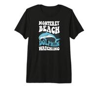 Monterey Beach Dolphin Watching in California Premium T-Shirt