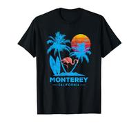 Monterey, California. Palm Trees Sunset Value Graphic T-Shirt