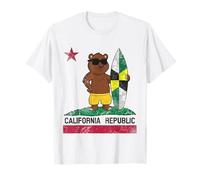 Monterey Flag California Republic Surfer Bear Surfing Surf T-Shirt