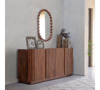 Monterey Sideboard - Dark Wood - 4 Door - Fluted - Large - 175cm