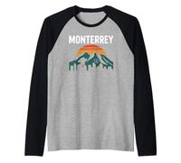 Monterrey Mexico Retro Travel Cerro de la Silla Mexicano Mex Raglan Baseball Tee