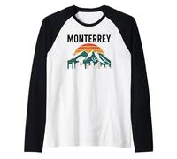 Monterrey Mexico Retro Travel Cerro de la Silla Mexicano Raglan Baseball Tee
