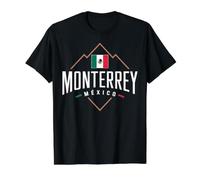 Monterrey México Travel City Mountains Flag Value Graphic T-Shirt, Men, Black, M